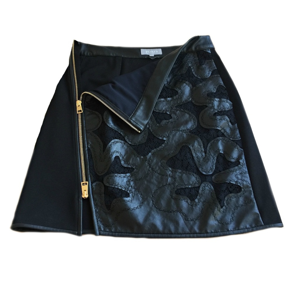 Ports 1961 Appliqué Mini Skirt, Zipper Closure